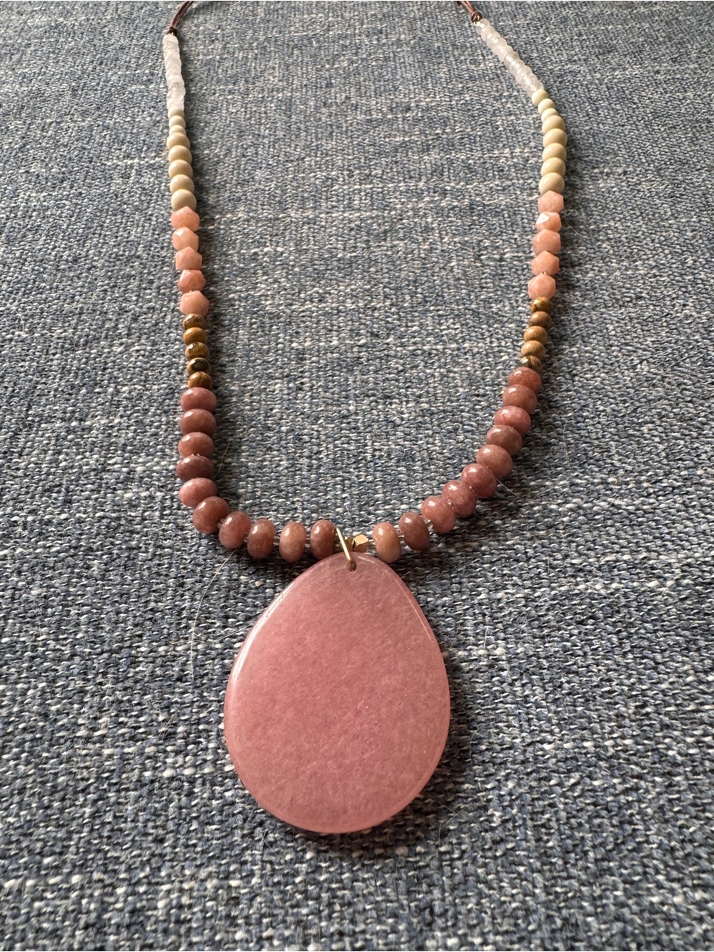 J. Jill Pink Teardrop Pendant Beaded Necklace